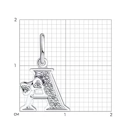 Подвеска буква 94030471 серебро Буква А_2