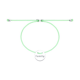 Браслет текстильный 94050788 серебро Семья